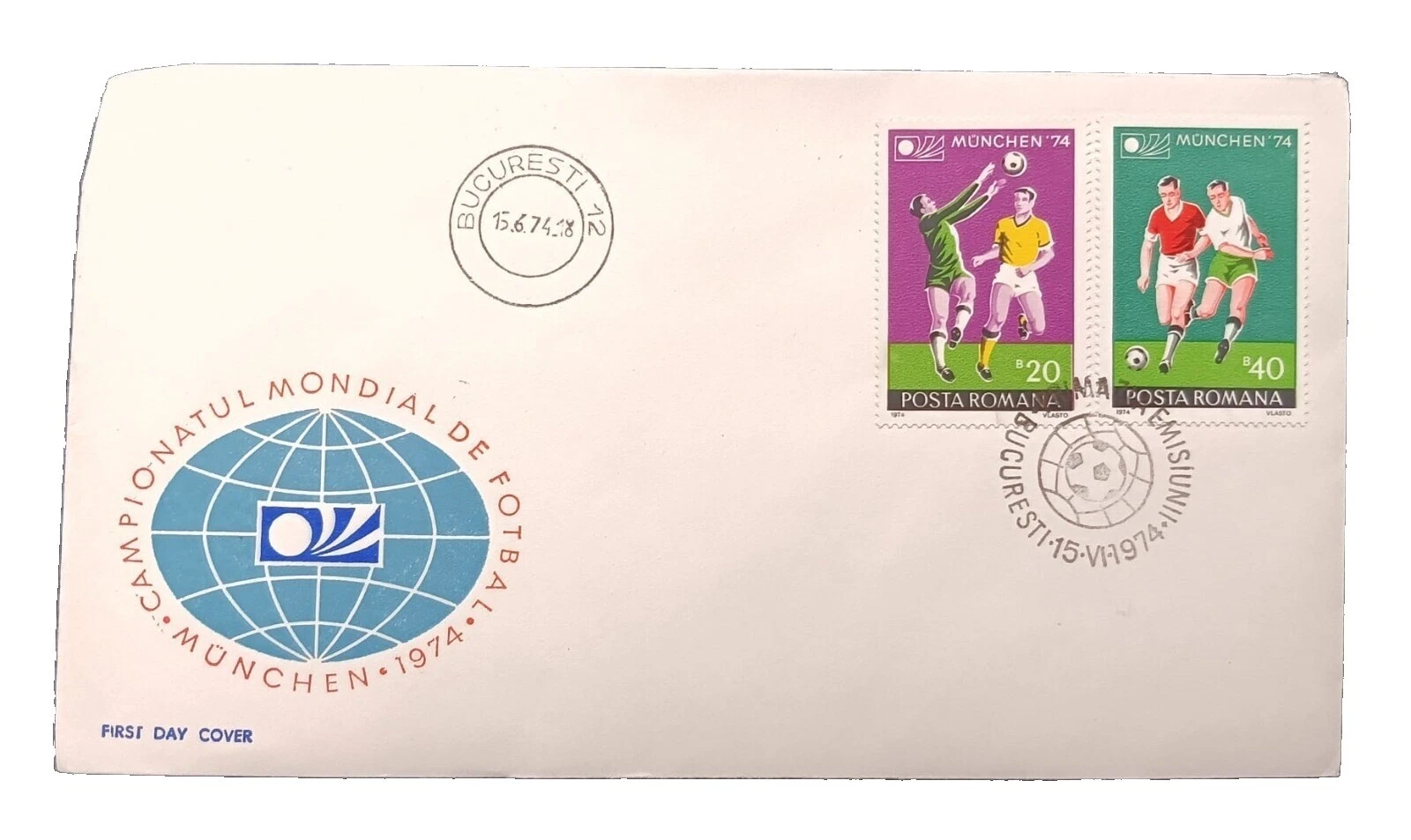 Cubierta de primer día con bisagras de menta Estampillas Rumanas