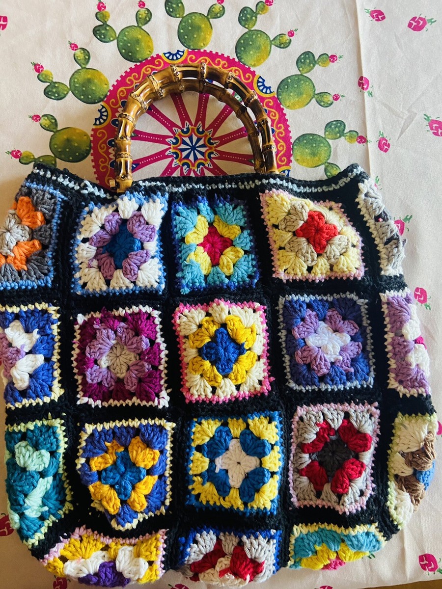 Pochette Zaino Uncinetto Mattonelle Borsa Uncinetto Mattonelle