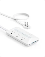 Anker Flat Plug Power Strip(300J), Anker 20W USB C Power Strip, 10-in-1