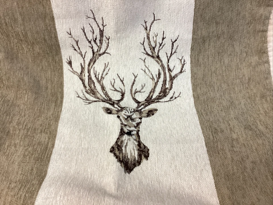 FUNDA DE ALMOHADA BORDADA CIERVO CIERVO ALCE PABELLÓN DE CAZA EUROPEO CABAÑA TIRO LAGO Foto 4 de 4