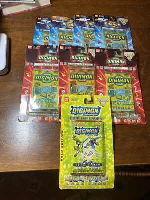 8 Digimon Sealed Booster/Blister Packs Series 1/2/5 Gold Edition New Digi-Battle