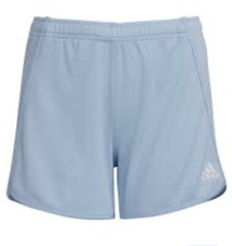 GIRL'S ADIDAS 3-STRIPE MESH SHORTS Large 14 LT BLUE