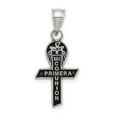 Sterling Silver Mi Primera Communion Cross Charm Pendant
