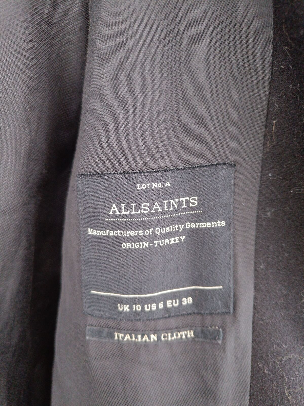 AllSaints Women's Coat UK 10 Black 100% Other Ove… - image 4