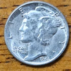1945 Mercury Silver Dime AU-BU #AB790