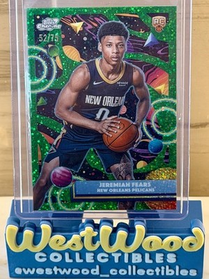 2025-26 Topps Cosmic Chrome Jeremiah Fears Green Space Dust Refractor RC /75