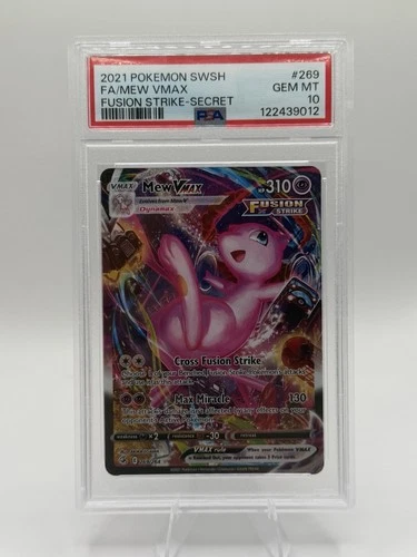 Pokemon 2021 Mew VMAX 269/264 Full Art SR Fusion Strike GEM MINT PSA 10