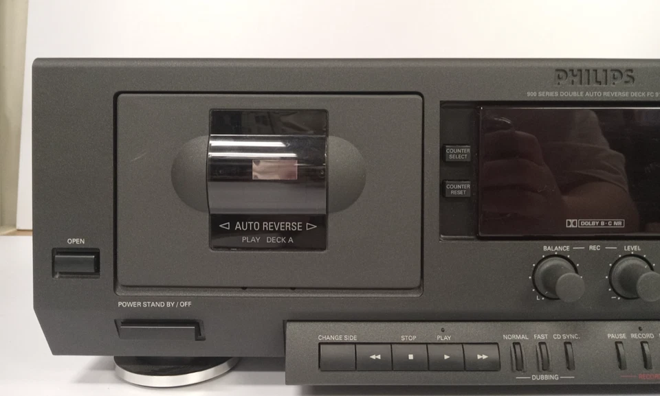 De colección Philips 900 Series Doble Auto Inverso Cassette Tape Deck FC 911 Foto 2 de 4