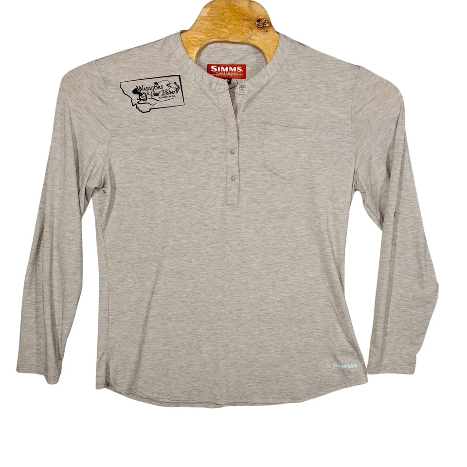 Camisa Henley Simms Botón Pesca Mujer XL Guerreros Aguas Tranquilas Exterior Foto 2 de 4