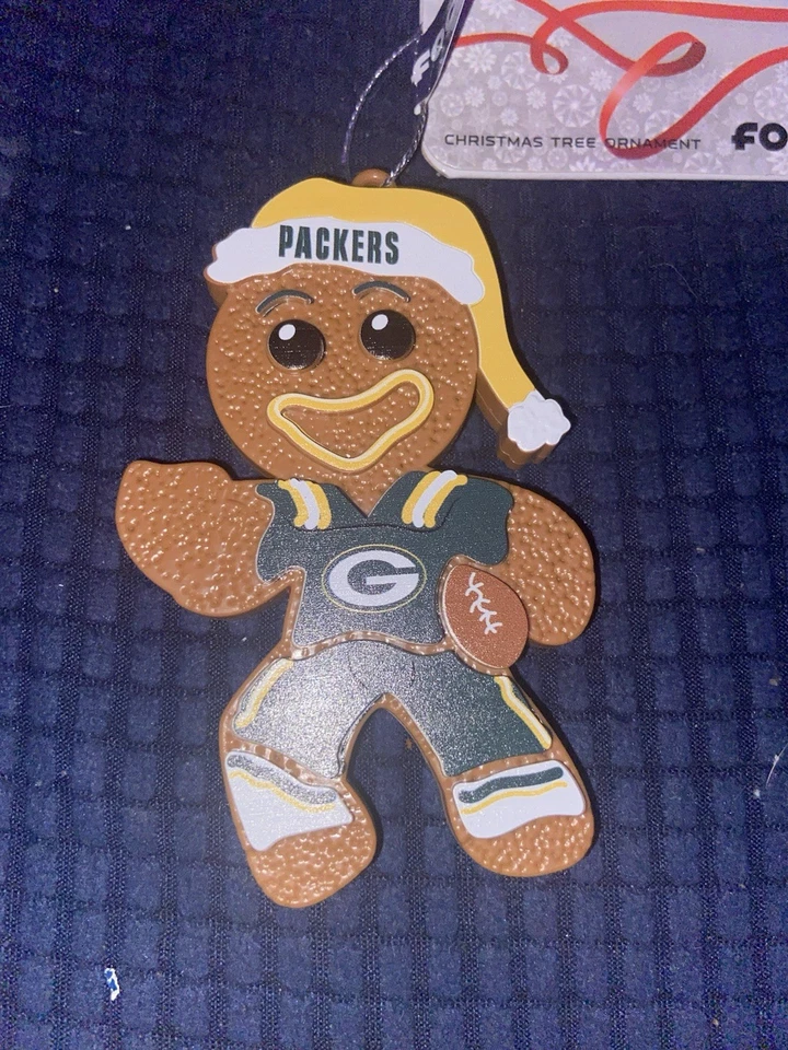 Green Bay Packers Gingerbread Man Christmas Holiday Ornament - FREE SHIPPING - Изображение 2 из 3