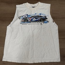 Vintage Mark Martin Viagra Nascar Men  s Large Cut Off T-Shirt Racing Team Roush
