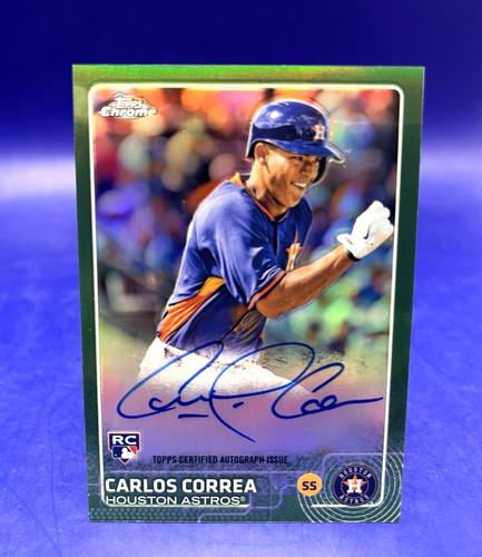 Carlos Correa [Green Refractor] #AR-CC 2015 Topps Chrome Autograph Rookies card