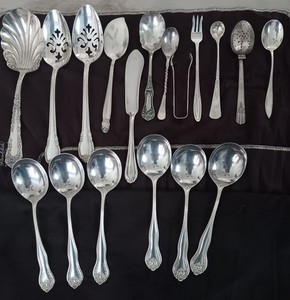 silver plated flatware mixed lot antique vintage