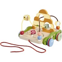 Eichhorn Nachziehwagen Mit Motorik- Und Schiebespiel Holz 21X22X18Cm