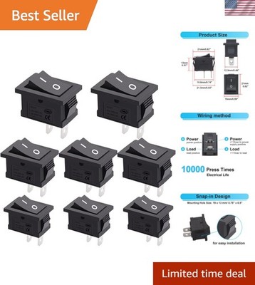 8Pcs 12V Rocker Switch On/Off 2 Pin 2 Position SPST Car Auto Boat Rocker Togg...