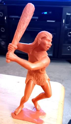 ACMC VINTAGE 60'S 6" MARX Plastic  PLAYSET CAVEMAN FIGURE: "Join My Club!"