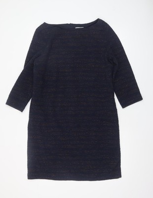 Phase Eight Damen Etuikleid Blau Metallic UK 14 3/4 Arm Knielang