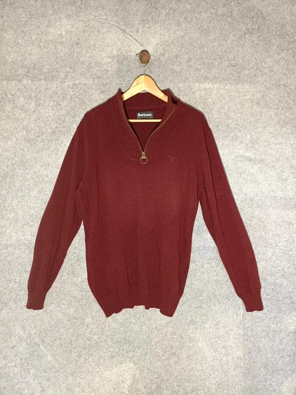 Barbour Mens L 100% Lambswool Half Zip Jumper Essential Knit Wool Heritage
Opens in a new window or