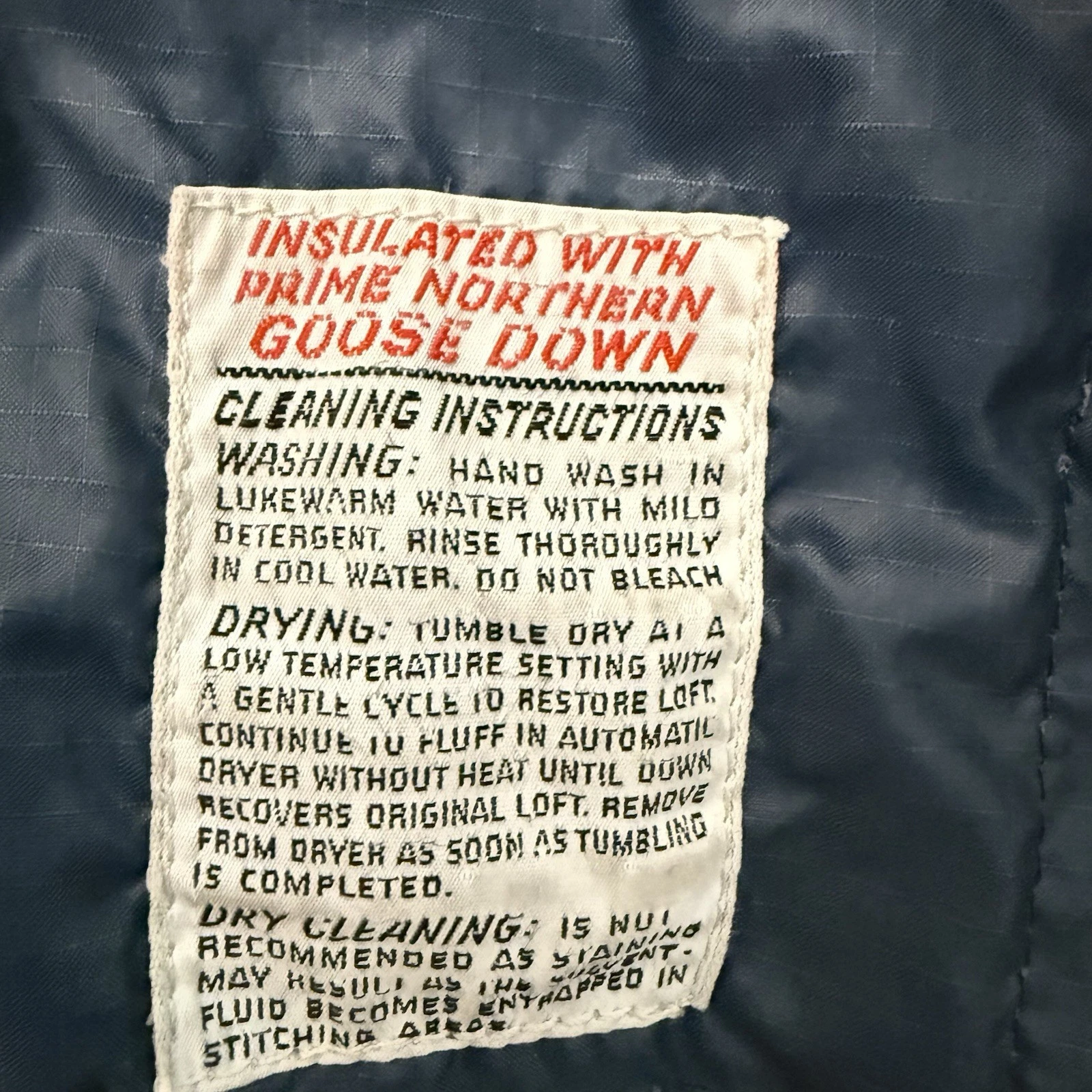 Vintage Stearns Goose Down Insulated Western Denim Look Jacket Large Minnesota image 13