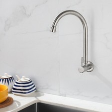 Sleek and Modern Stainless Steel Wall Mounted Kitchen Sink Water Faucet Tap