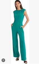 Maggy London Women's Sleeveless Wide-Leg Green Formal Jumpsuit Sz 12