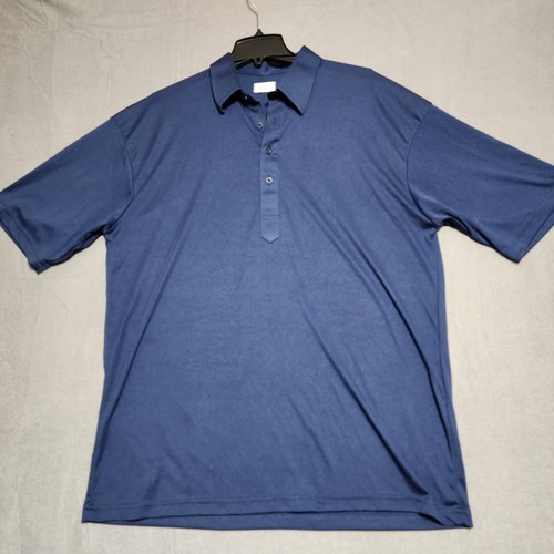 Polo homme Collars & Co XXL décontracté bleu uni manches courtes classique - Photo 1/7