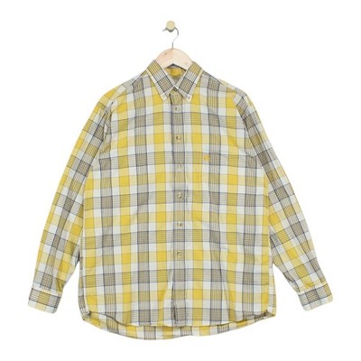 Vintage Burberry Karohemd Herren Größe M Gelb Button-Down Regular Fit