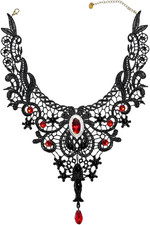 Gothic Black Lace Necklace Steampunk Vampire Choker Punk Victorian Costume Party