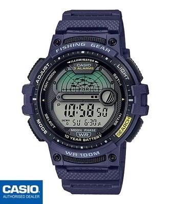 CASIO WS-1200H-2AVCF WS-1200H-2 ORIGINAL Fishing Gear FASES LUNARES Azul