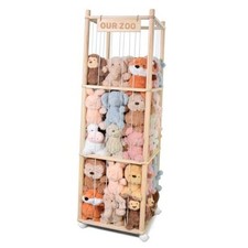 Stuffed Animal Storage, Wooden Cute Zoo Toy Holder with Ornament 54" 16" 16"