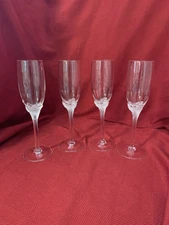 LENOX Fluted Crystal Champagne 8-5/8" Tall “The RITZ CLEAR” Set Of 4