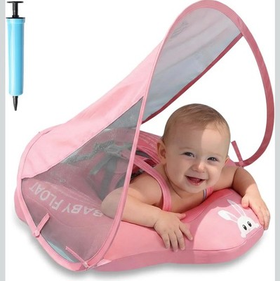 Baby Pool Float / Sun Canopy UPF50+ Sun Protection No Flip Covered / Safety Seat