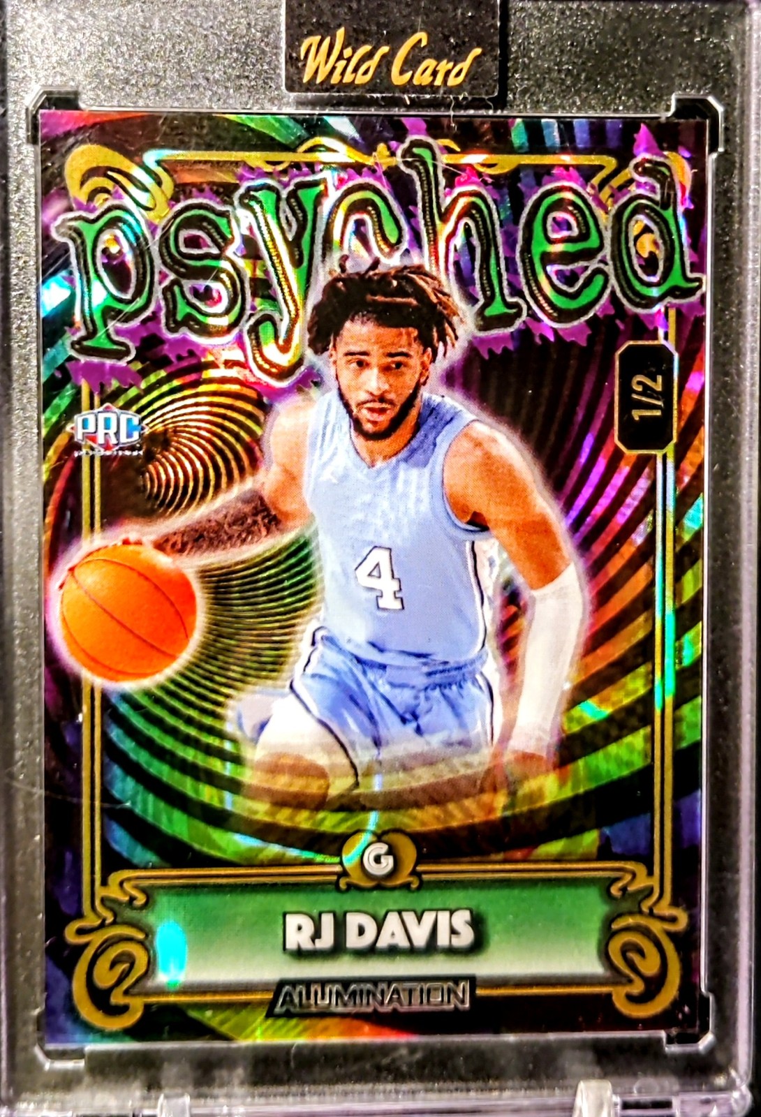 2024 Wild Card Just the Hits Basketball - RJ Davis - Lava Psyched - 1/2