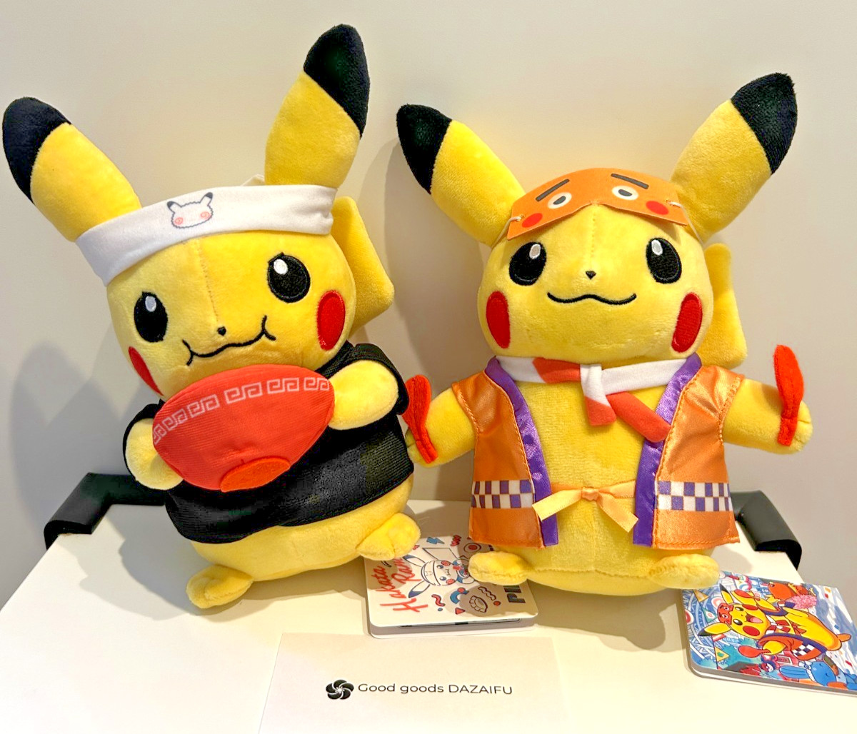 Pokemon Center Fukuoka Ramen Niwaka Máscara Pikachu Juego de Peluche Limitado Japón NUEVO