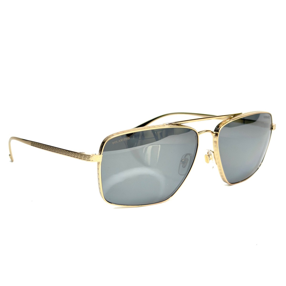 VERSACE VE2216 GRECA Medusa 2216 Gold Silver Mirror Polarized