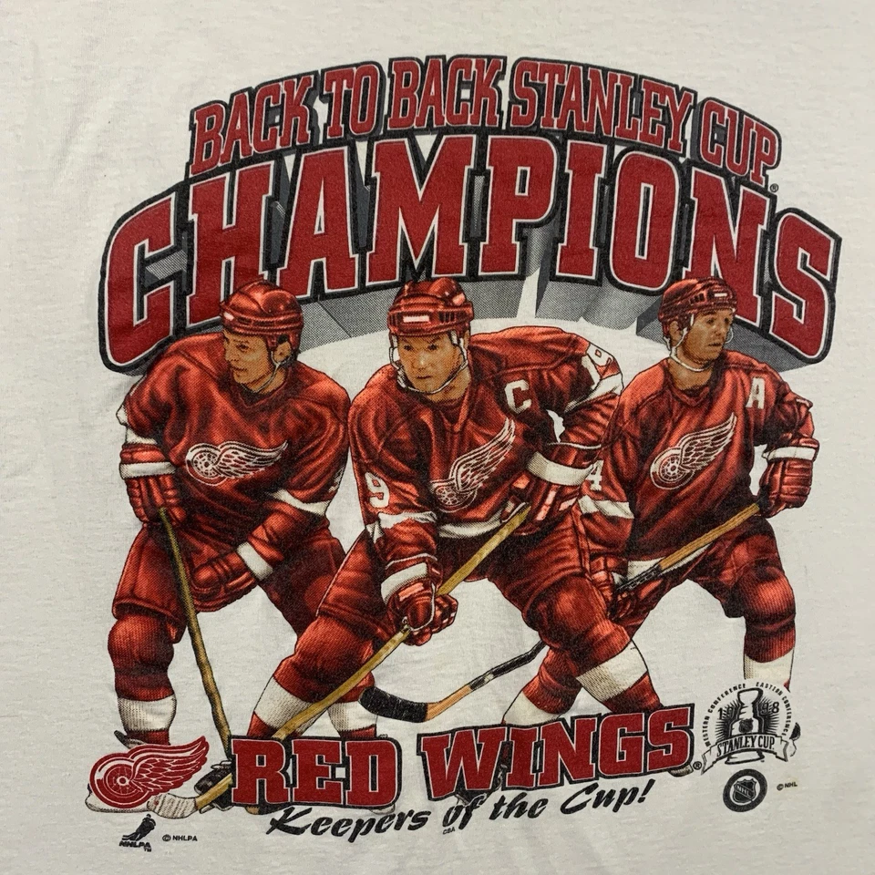Vintage 90s Detroit Red Wings “Keepers Of The Cup” NHL  Hockey T Shirt Size XL - Image 4 of 4