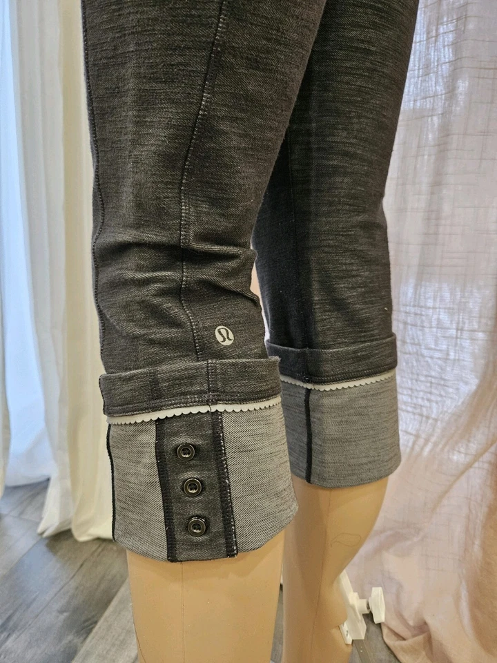 Leggings Lululemon Efecto Denim Montar Ajustables Botón Puño Talla 6 Foto 4 de 4