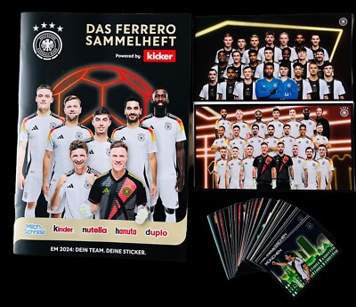 Ferrero Sammelheft + alle 62 Sticker Komplett Set UEFA Euro 2024 DFB Deutschland