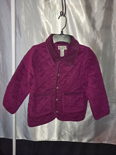 The Children's Place Girls Snap Front Fleece Barn Coat Maroon Size 6x7 - Picture 3 of 6