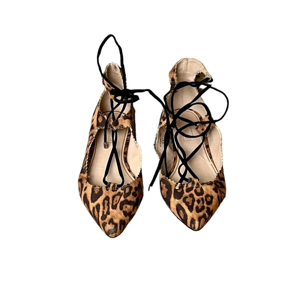 Womens Topshop Leopard Print Lace-up Flat -multicolor slip on flap 4/37 - Image 3 of 4