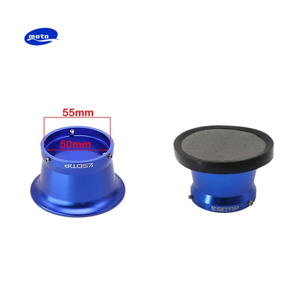 Filtro de aire de carburador azul 55 mm pilas de velocidad bocina de viento taza apta para PWK 32/34 mm Foto 4 de 4