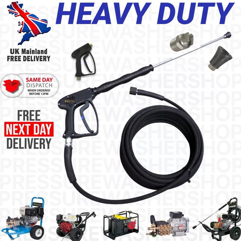 KARCHER NILFISK, INTERPUMP, EDGE, COMET, LAVOR, WESLEY, KRANZLE, 20 METER HEAVY DUTY PRESSURE WASHER STEAM CLEANER 400 BAR HOSE GUN LANCE NOZZLE