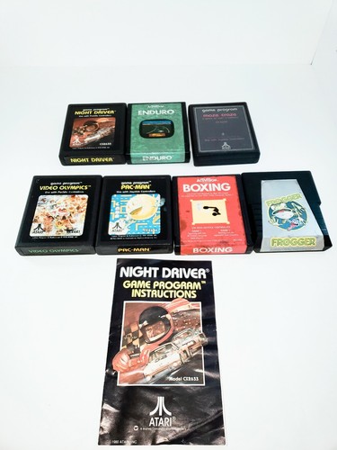 7 Atari 2600 Games Enduro Pac-Man Boxing Froger Maze Craze Night Driver Olympics
