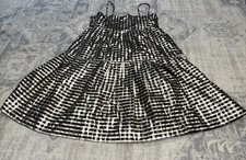 New J Crew JCREW Women’s Dress Sleeveless Metallic Check Black Gold Sz 8