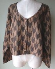 Flax Linen Vee Cardi M Nwot Linen Blouse Amber Chevron