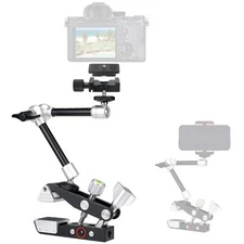 Heavy Duty Dslr Mirrorless Camera Camcorder Super Clamp Mount W/magic Arm +quick