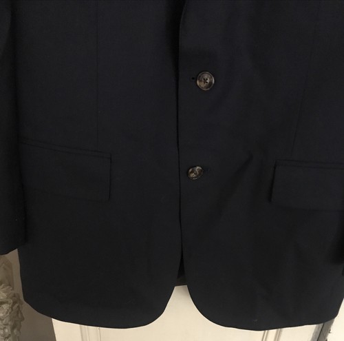 Men’s Handsome Navy 100% Worsted Wool 2 Button Suit Blazer Size 40L/40 Long - Picture 5 of 9