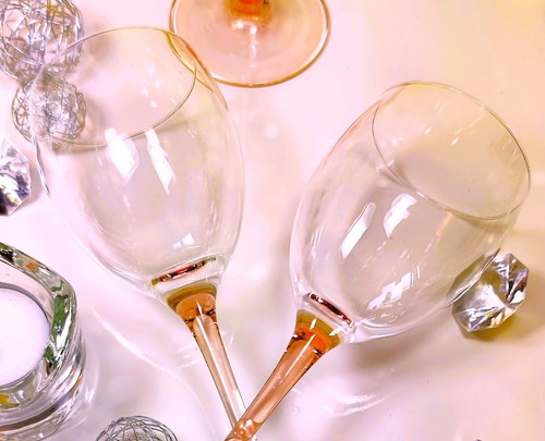 Wein Goblet Glas rose Stiel Sekt Champagner Vintage Party Rosalin Top rosa Bar - Bild 11 von 17