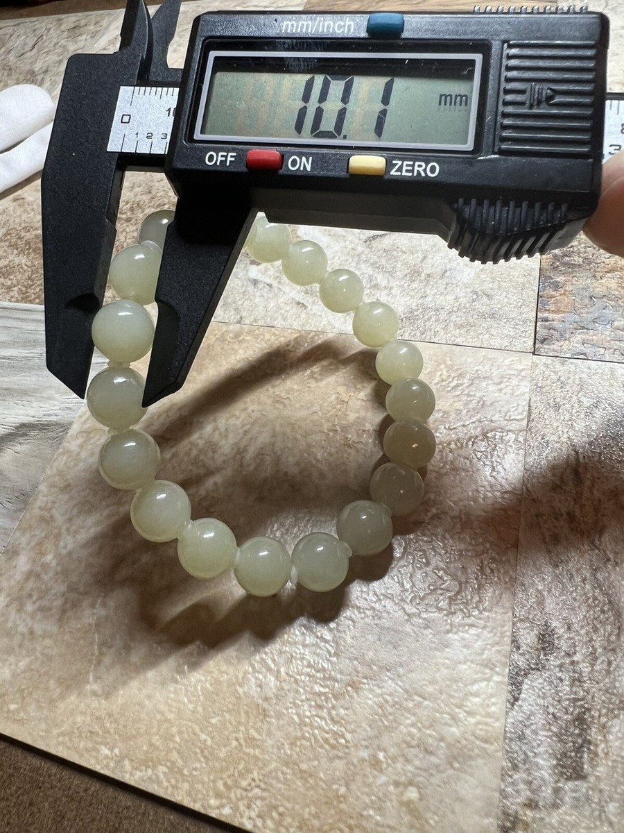 10mm Hetian Yellow Jade Bracelet 新疆和田玉若羌黄口料黄玉圆珠手串