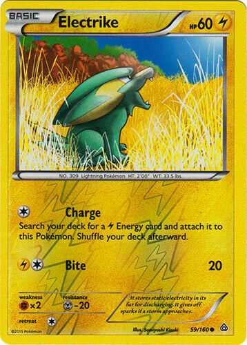Electrike 59/160 Primal Clash Reverse Holo Near Mint Pokemon DNA GAMES